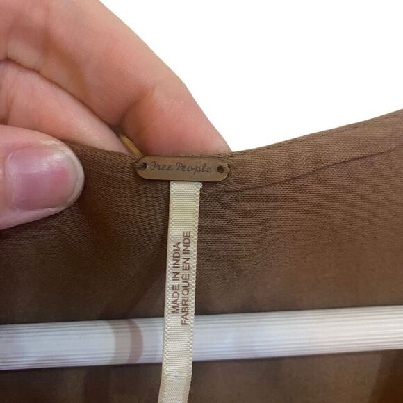 Free People 100% Linen Shell Button Vest – Festivalcore Tan – Size 2 - Picture 4 of 6